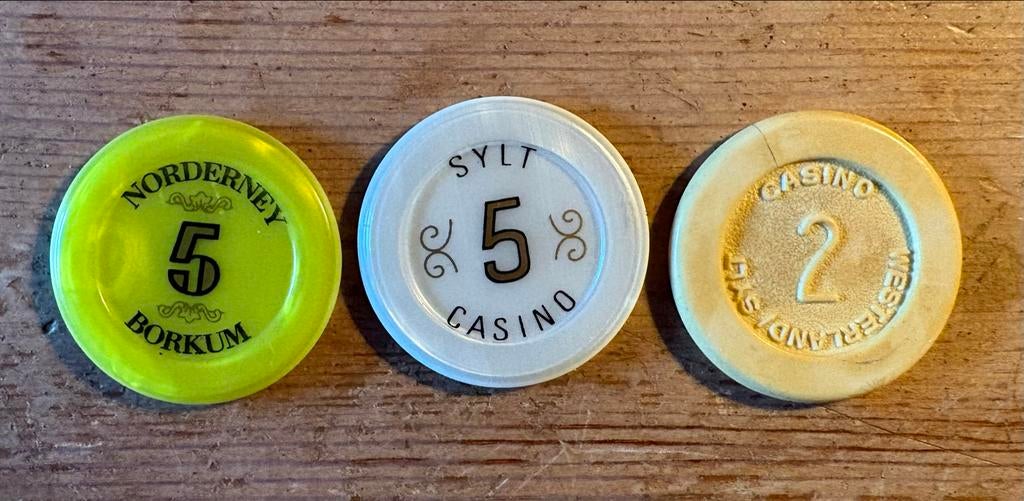 Casinofiches Sylt en Borkum/Norderney, Verzamelen, Overige Verzamelen, Verzenden, Gebruikt