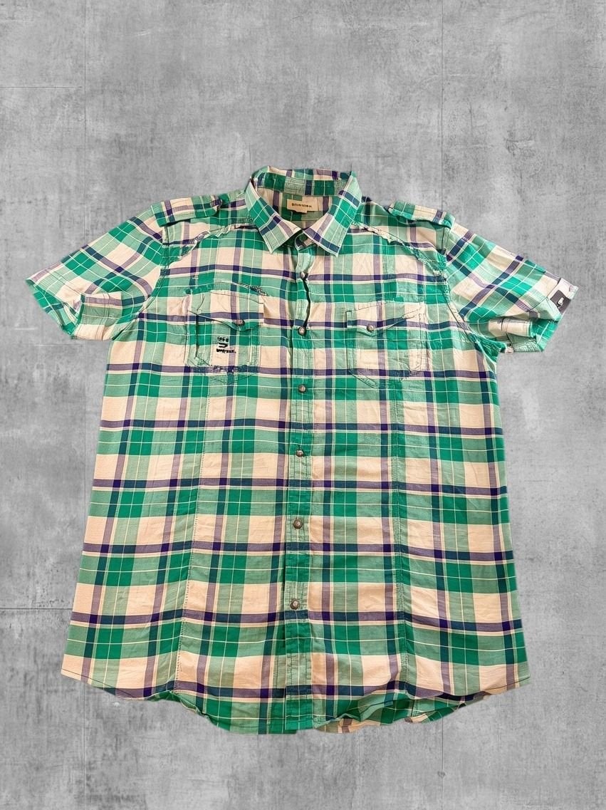 Groen geruit Diesel overhemd, heren maat XL (flanelblouse /, Verzenden, Zo goed als nieuw, DIESEL S.p.A., Clientservice@diesel.com