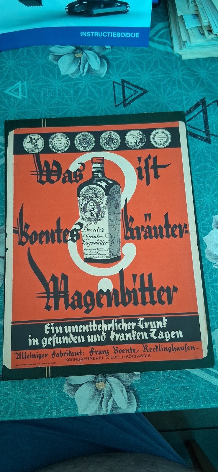 Vintage Boentes Kräuter-Magenbitter Reclameblaadje, Ophalen of Verzenden, Gebruikt