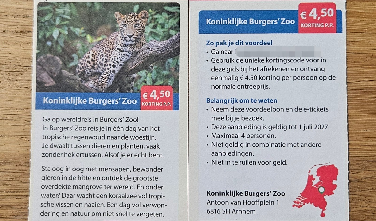 Koninklijke Burgers'Zoo € 4,50 korting p.p., Tickets en Kaartjes