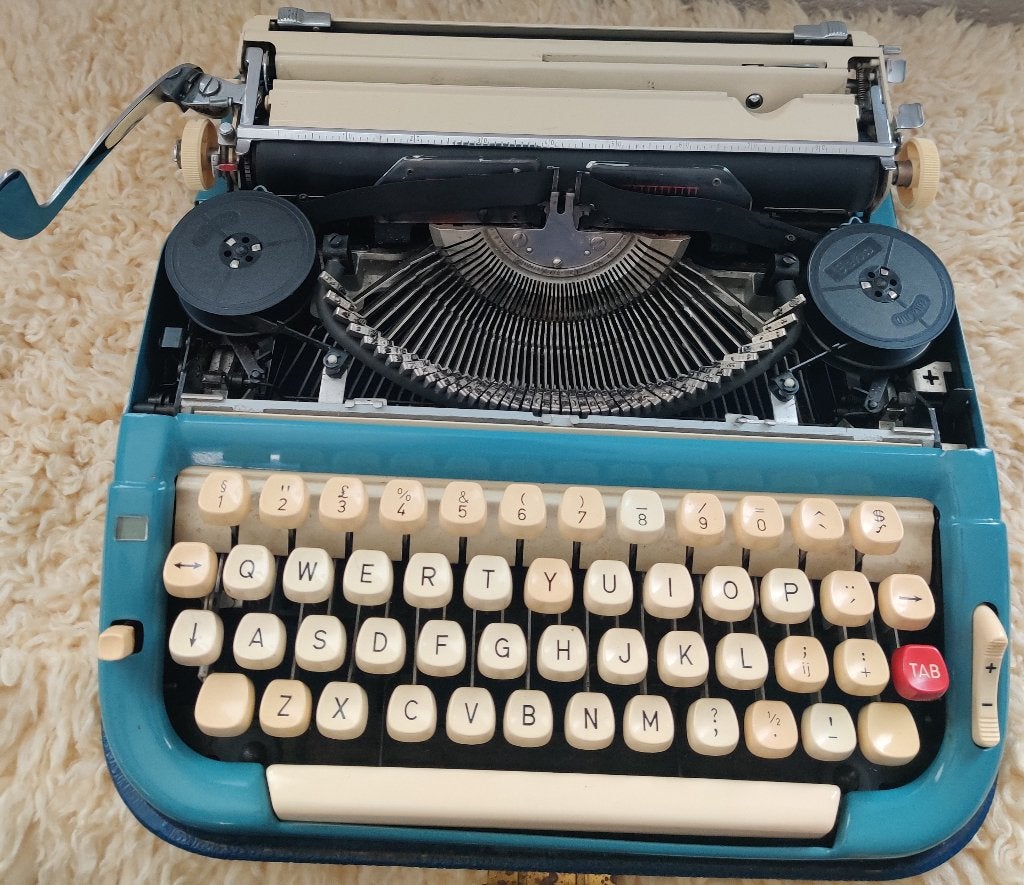 2x vintage typemachine Princess 300 blauw/crème/PMC elite44, Ophalen, Gebruikt