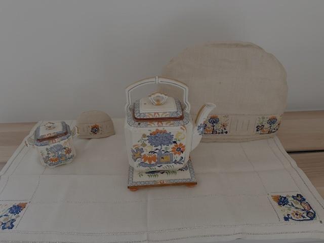 Antieke Mason’s Jardinière theeset ca. 1900 + linnengoed, Antiek en Kunst, Ophalen