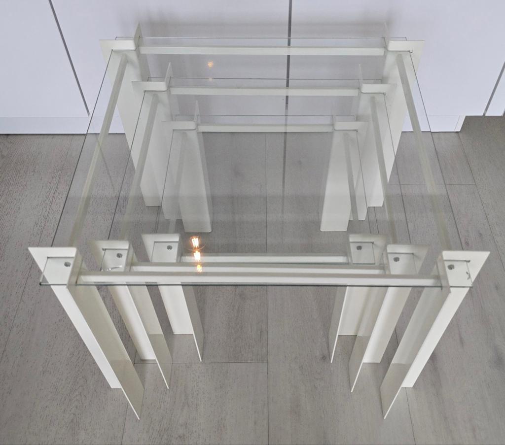 Space Age design nesting tables / Minimalist side tables (Se, Ophalen of Verzenden