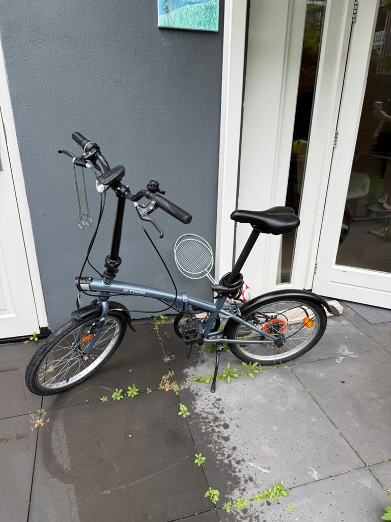 BTWIN Fold 120 opvouwbare fiets - grijs, 20 inch of meer, Gebruikt, Velgrem, Versnellingen