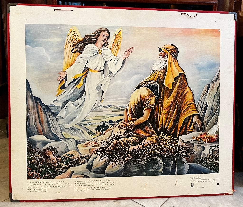 Oude schoolplaat nr.11: Abraham en Isaac, engel, Ophalen, Overige thema's