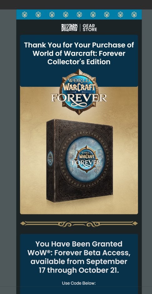 World of Warcraft Forever Beta Access Code Direct WoW spelen, Avontuur en Actie, Online, Vanaf 18 jaar, 1 speler
