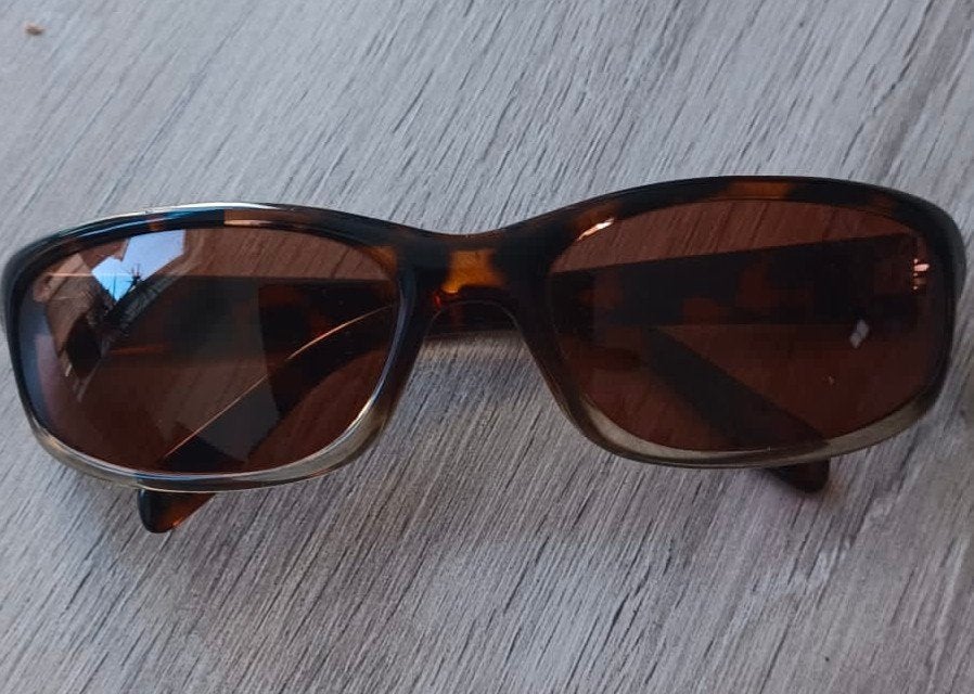 Vintage Serengeti zonnebril met echt glas, Overige merken, Gebruikt, Zonnebril, Bruin