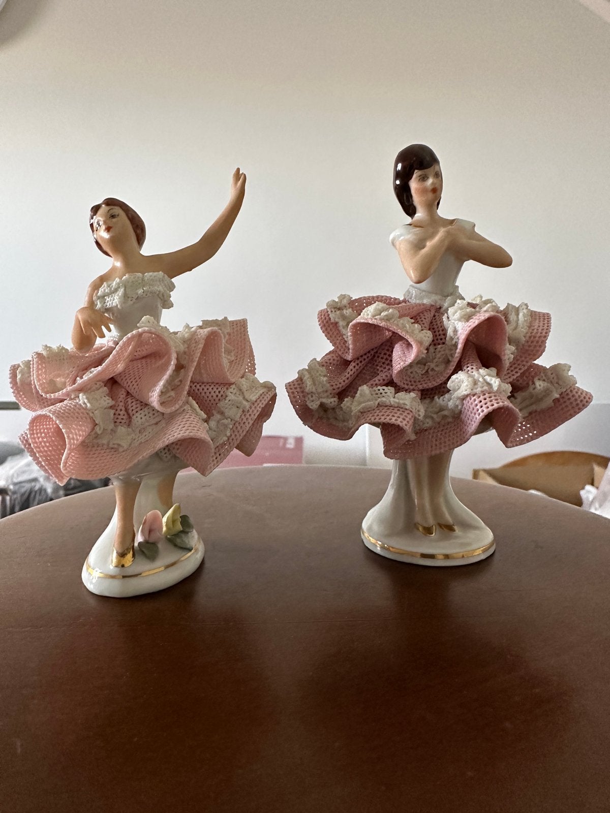 Dresden Porseleinen Ballerina Beeldjes - Set van 2, Ophalen of Verzenden