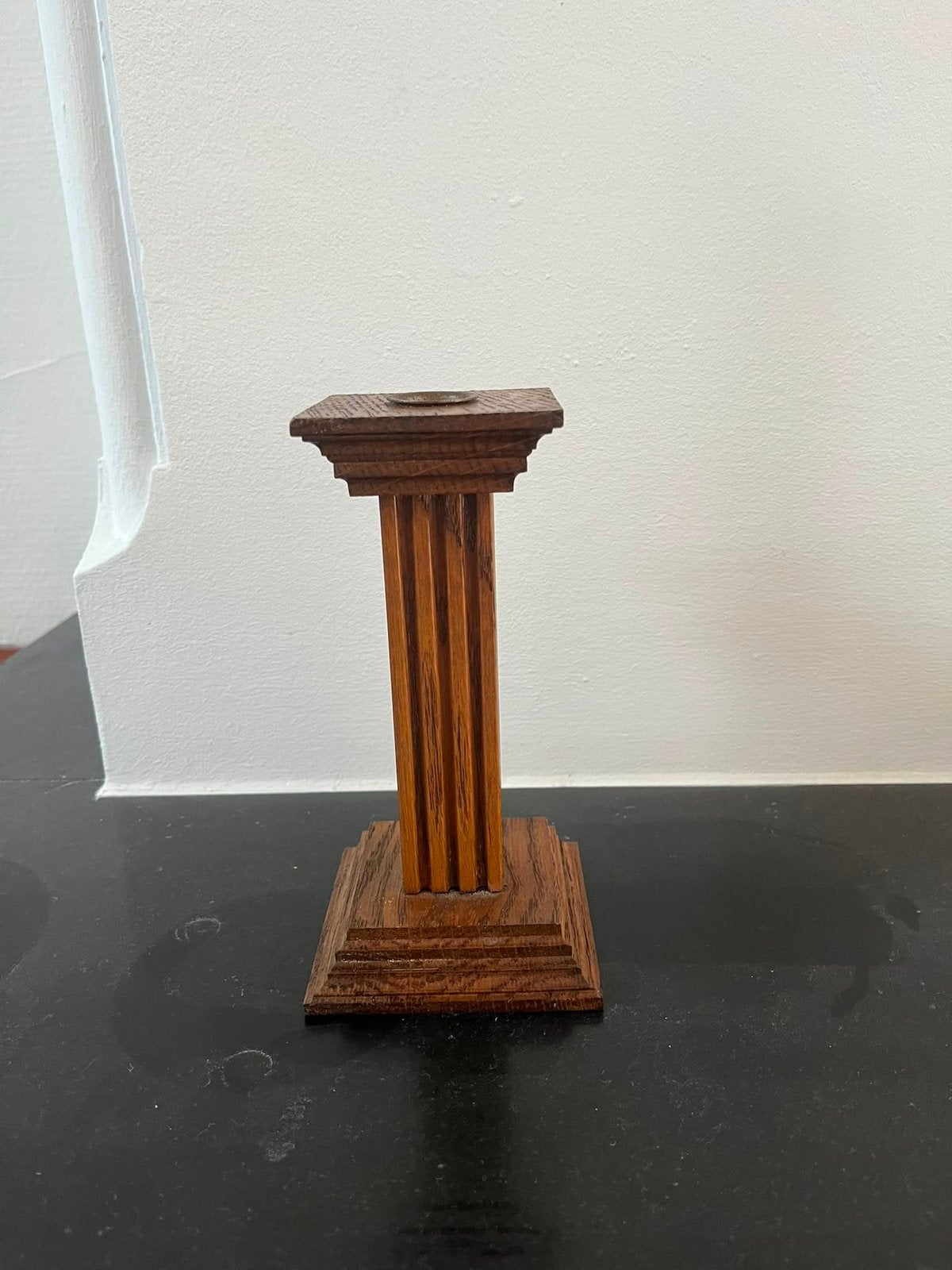 Vintage eikenhouten kandelaar - Meubelfabriek Oisterwijk, Ophalen of Verzenden, Overige materialen