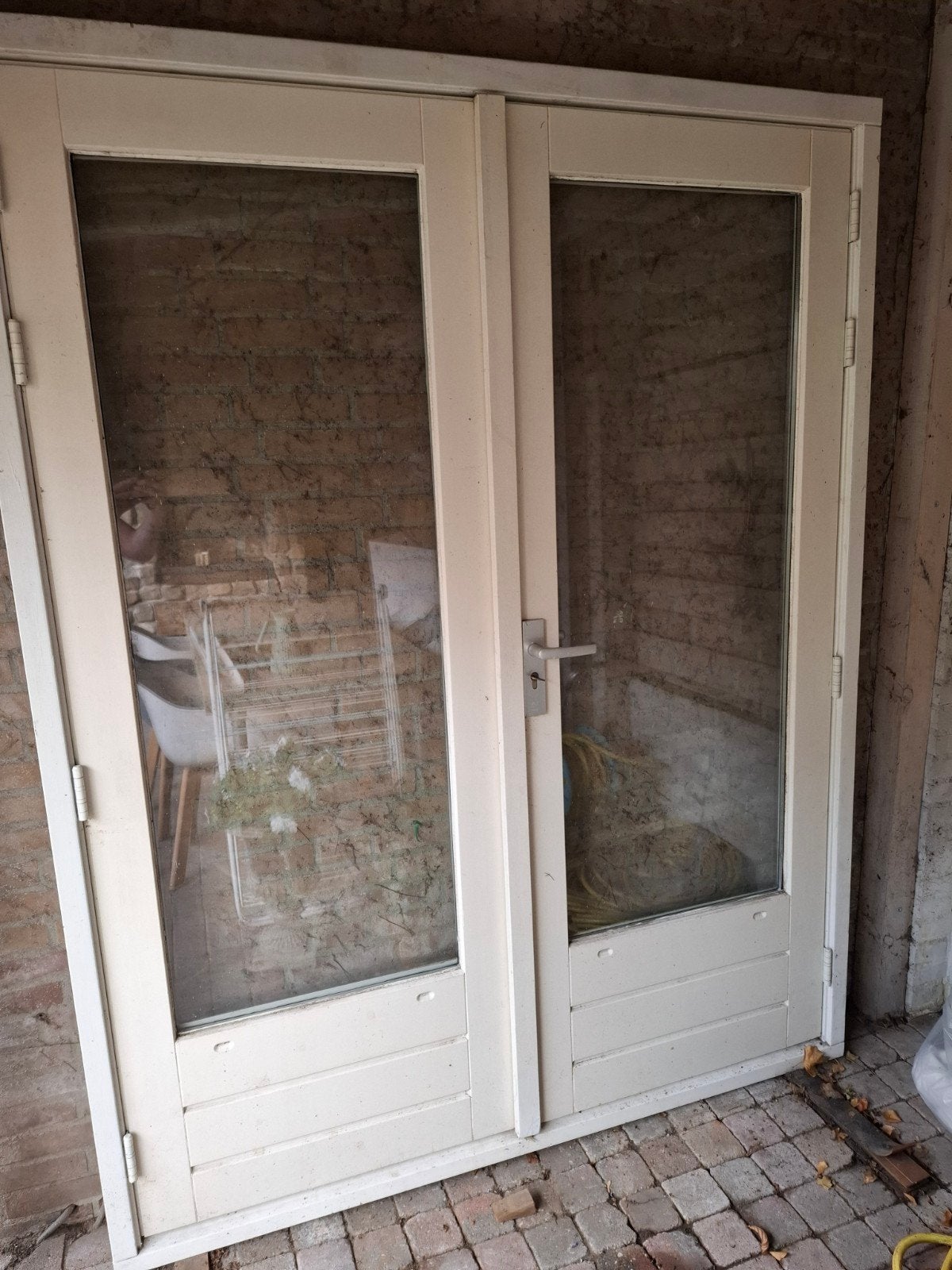 Nette Hardhouten kozijn met dubble deuren, Doe-het-zelf en Verbouw, Kozijnen en Schuifpuien, Ophalen, Deurkozijn, 150 tot 225 cm