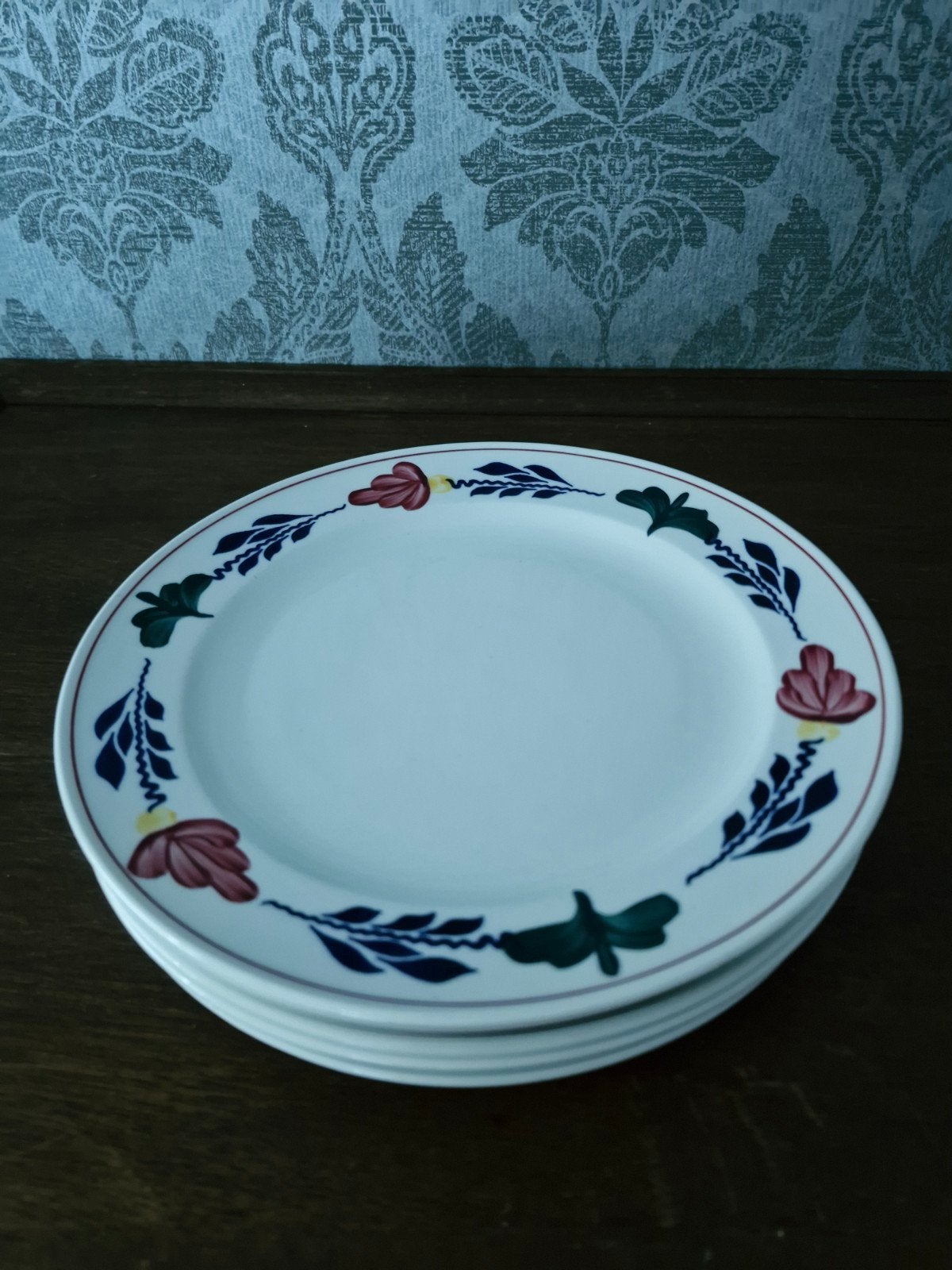 6 Royal Boch  Boerenbont dinerborden (na 1995), Overige merken, Keramiek, Landelijk/Boerenbont, Ophalen of Verzenden