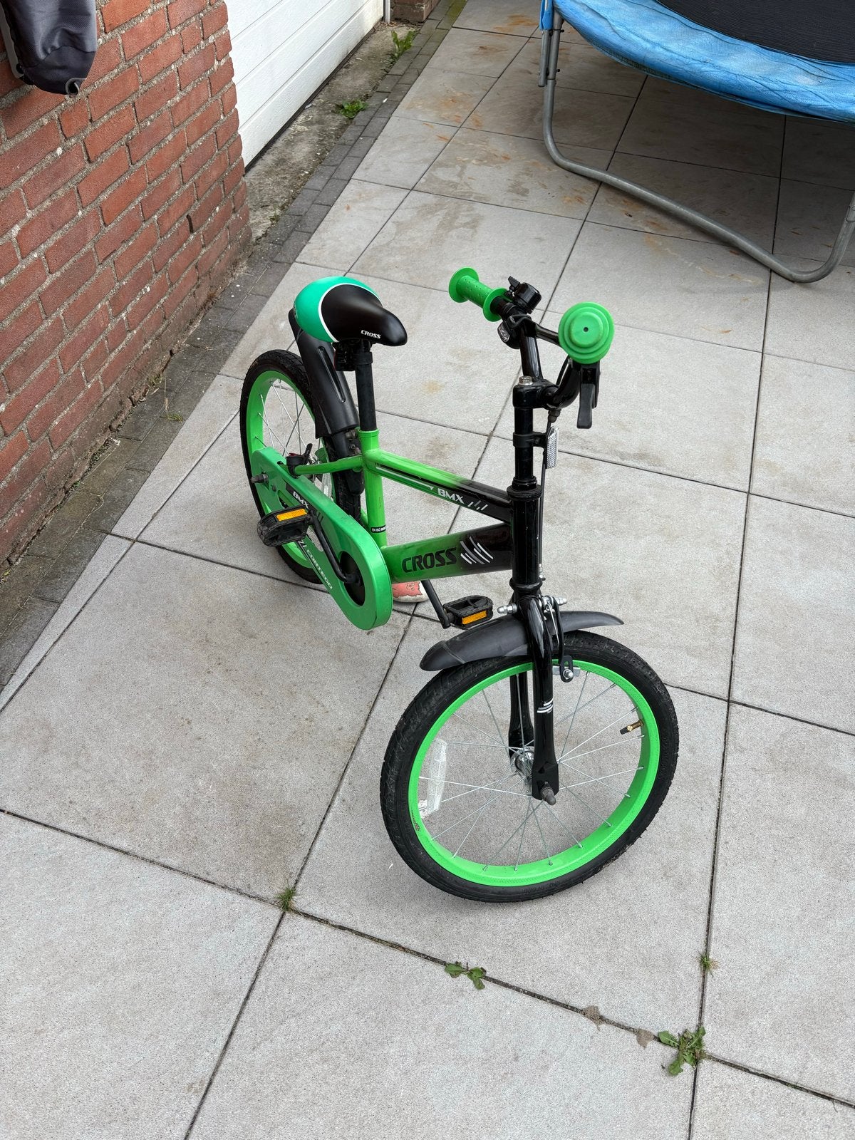 Cross BMX 18 inch kinderfiets - Groen/Zwart, Fietsen en Brommers, Ophalen, Staal, Velgrem, V-brakes
