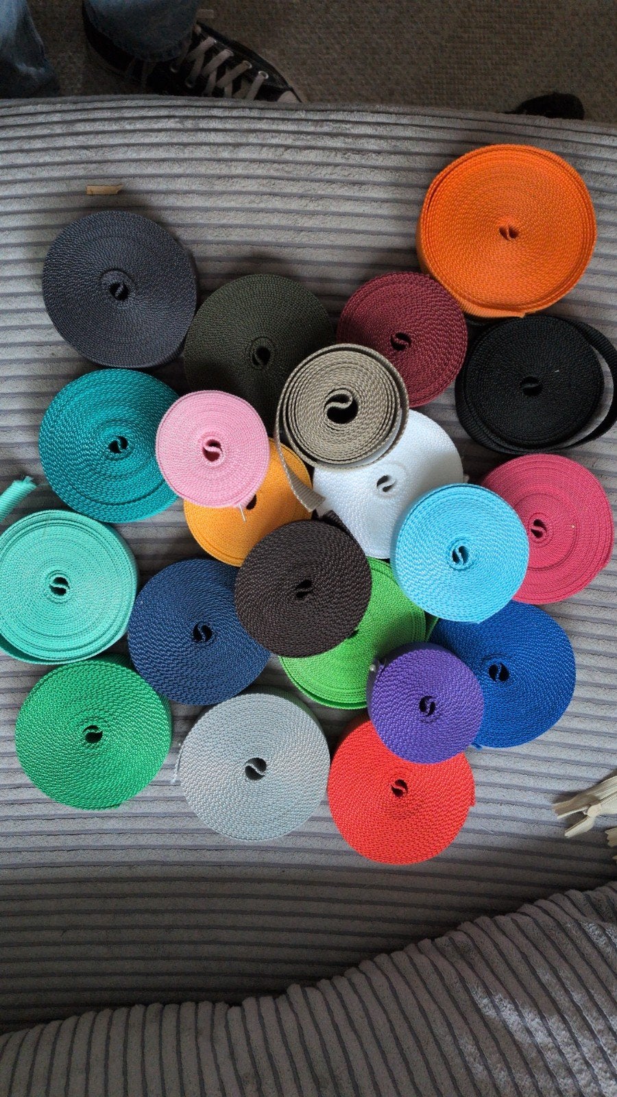 Diverse kleuren band/lint - Polyester, Ophalen, Gebruikt, Meerkleurig, Polyester