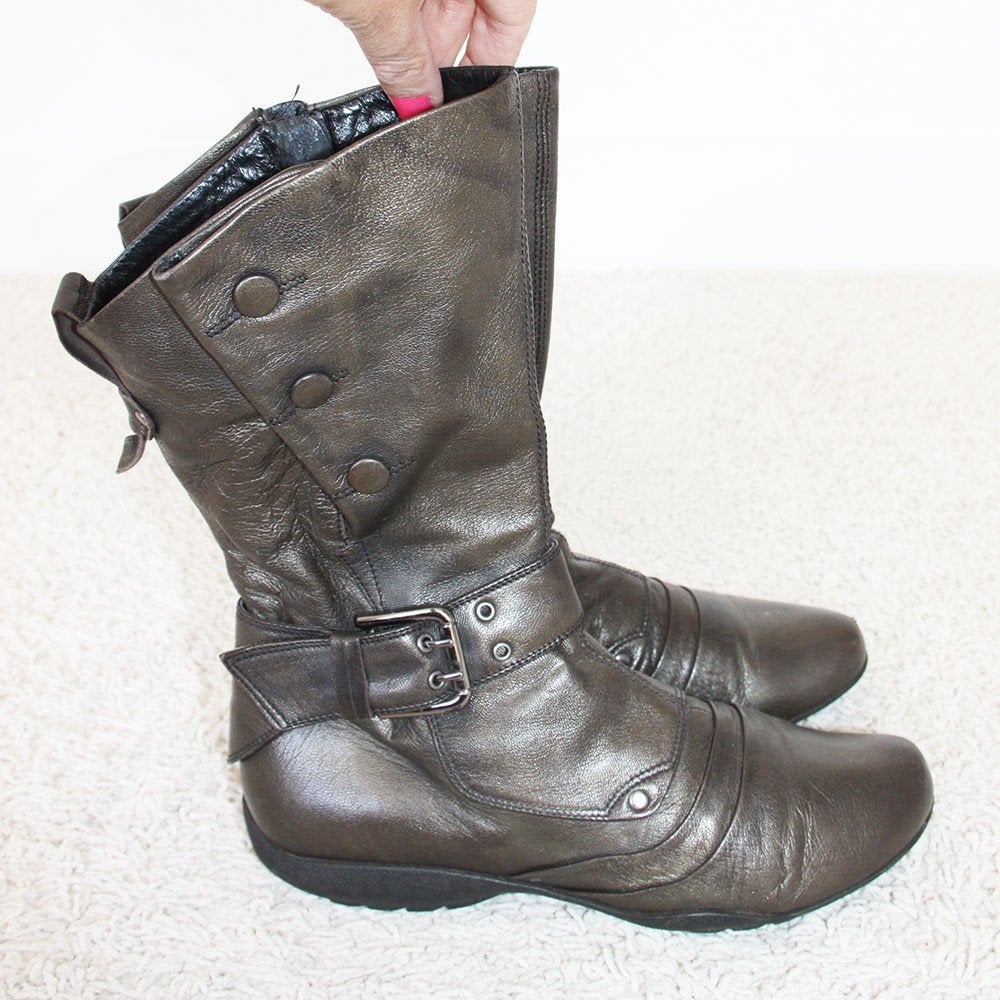 Schitterende Leren Footnotes Laarsjes s3 (Maat 39) € 55,-, Kleding | Dames, Overige kleuren, Lage of Enkellaarzen, Ophalen of Verzenden