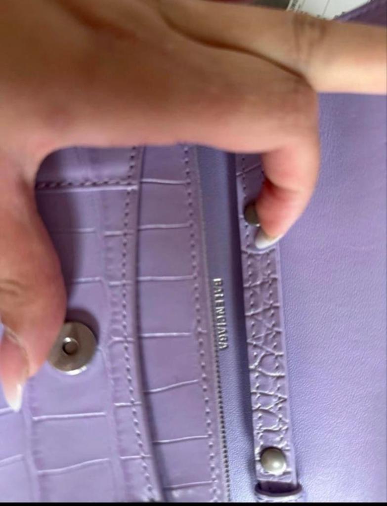 Balenciaga Mini Tas Lila Croco Print Zilveren Chain, Sieraden, Tassen en Uiterlijk, Tassen | Damestassen, Ophalen, Zo goed als nieuw