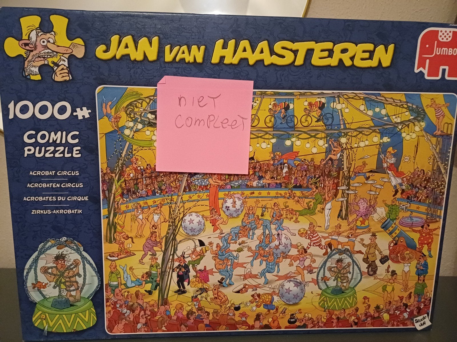 Jan van Haasteren Puzzel - Acrobat Circus (niet compleet), Ophalen of Verzenden, Meer dan 1500 stukjes, Gebruikt, Legpuzzel
