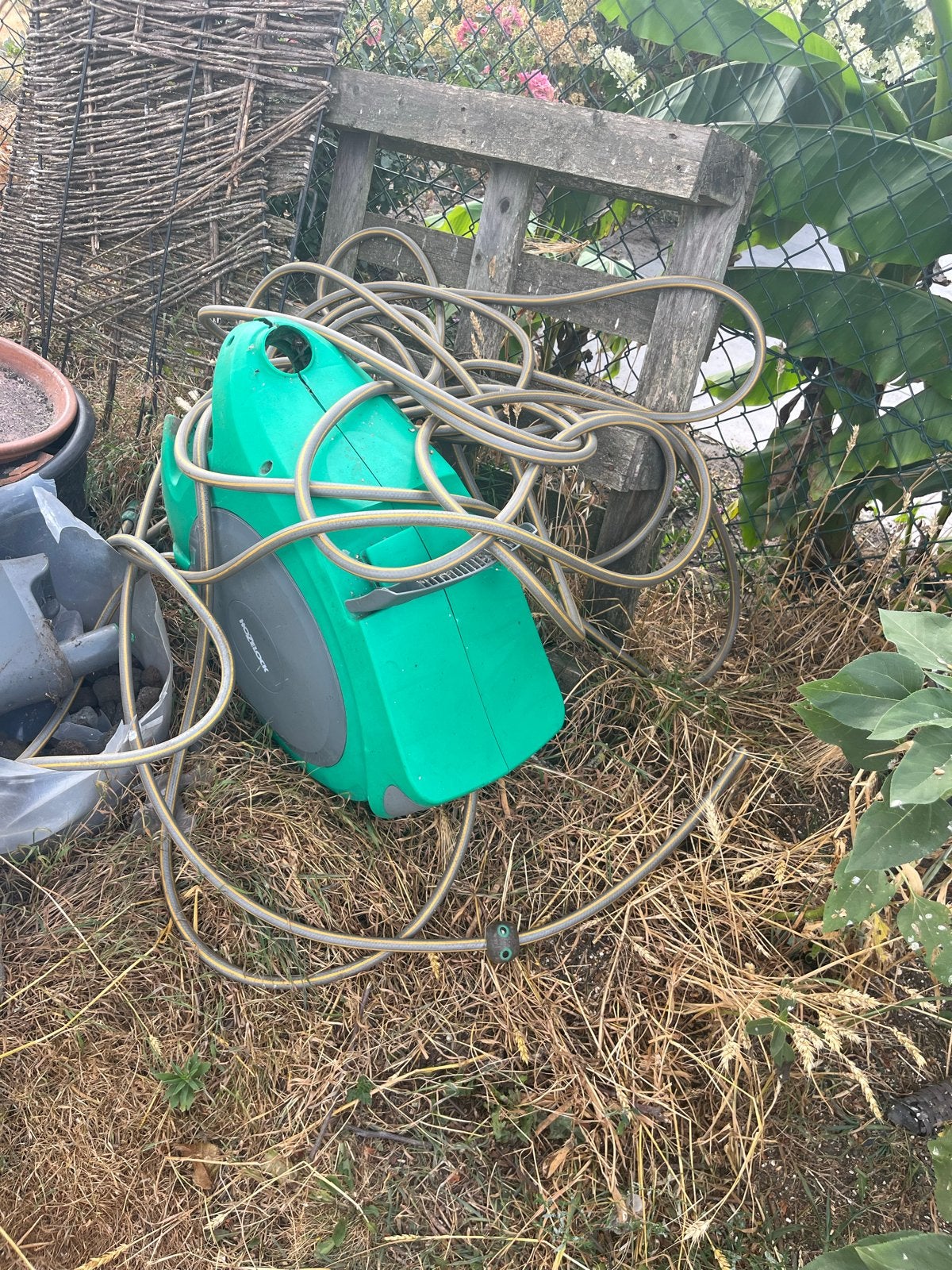 Tuinslanghaspel - rolt niet meer automatisch op, Tuin en Terras, Tuinslangen, Gebruikt, Tuinslanghaspel, Ophalen of Verzenden