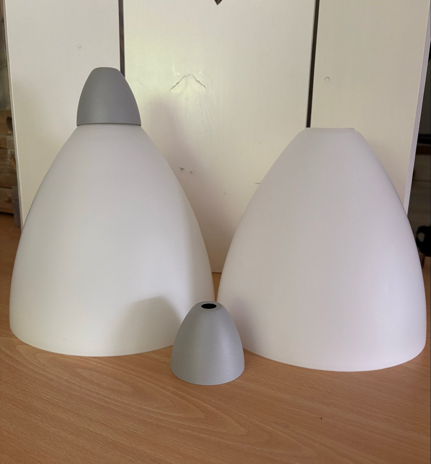 Melk wit glazen lampenkap - Ø 23 cm, H 21 cm, Ophalen of Verzenden, Gebruikt, Wit, Glas