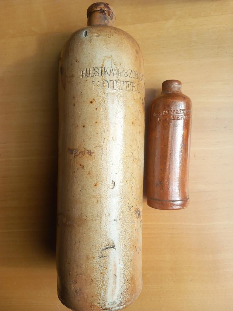Hulstkamp & zoon & Molijn Rotterdam jenever kruiken genever, Ophalen of Verzenden, Gebruikt