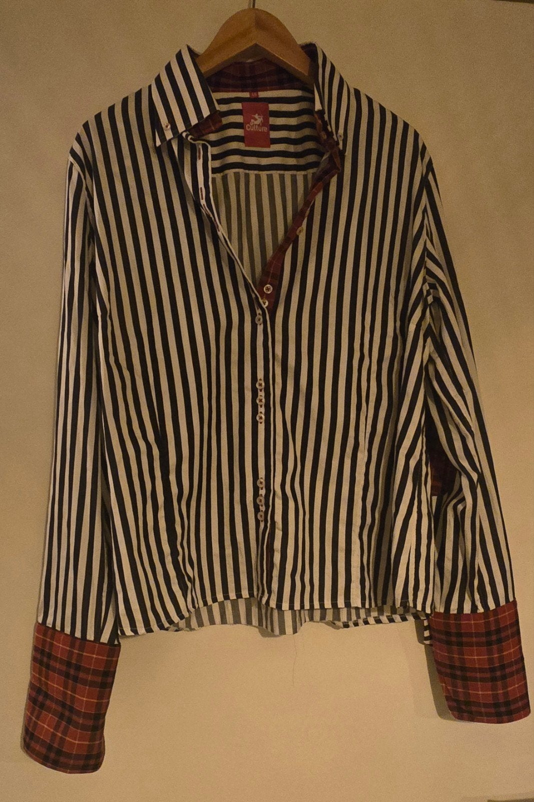 Gestreepte blouse overhemd maat 48, Overige kleuren, Maat 46/48 (XL) of groter, Ophalen of Verzenden, Zo goed als nieuw