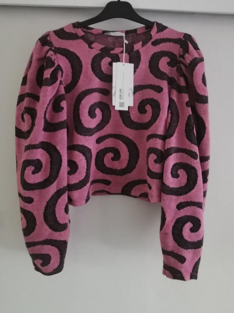 ZARA trui met ballonmouwen mt. S, Kleding | Dames, Truien en Vesten, Verzenden, Zara, Nieuw, Roze