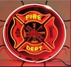 Fire Dept neon en veel andere leuke USA decoratie neons, Lichtbak of (neon) lamp, Nieuw, Ophalen of Verzenden, Info@americansaleshop.nl