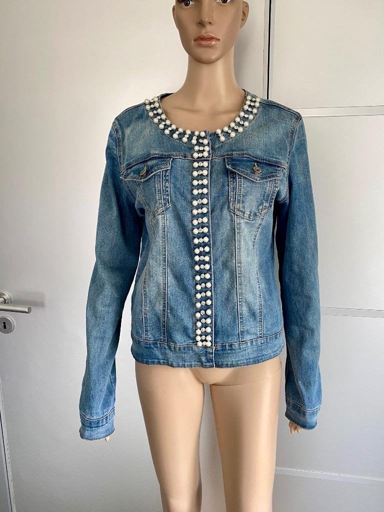 i673 Zac & Zoe maat 40=M spijkerjasje jasje jeans spijker, Kleding | Dames, Maat 38/40 (M), Blauw, Ophalen of Verzenden, Zo goed als nieuw