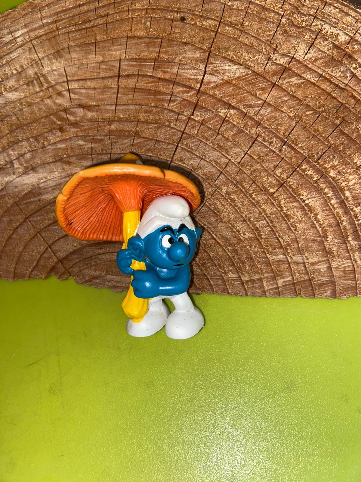 Smurfen smurf met paddestoel, Ophalen of Verzenden, Gebruikt
