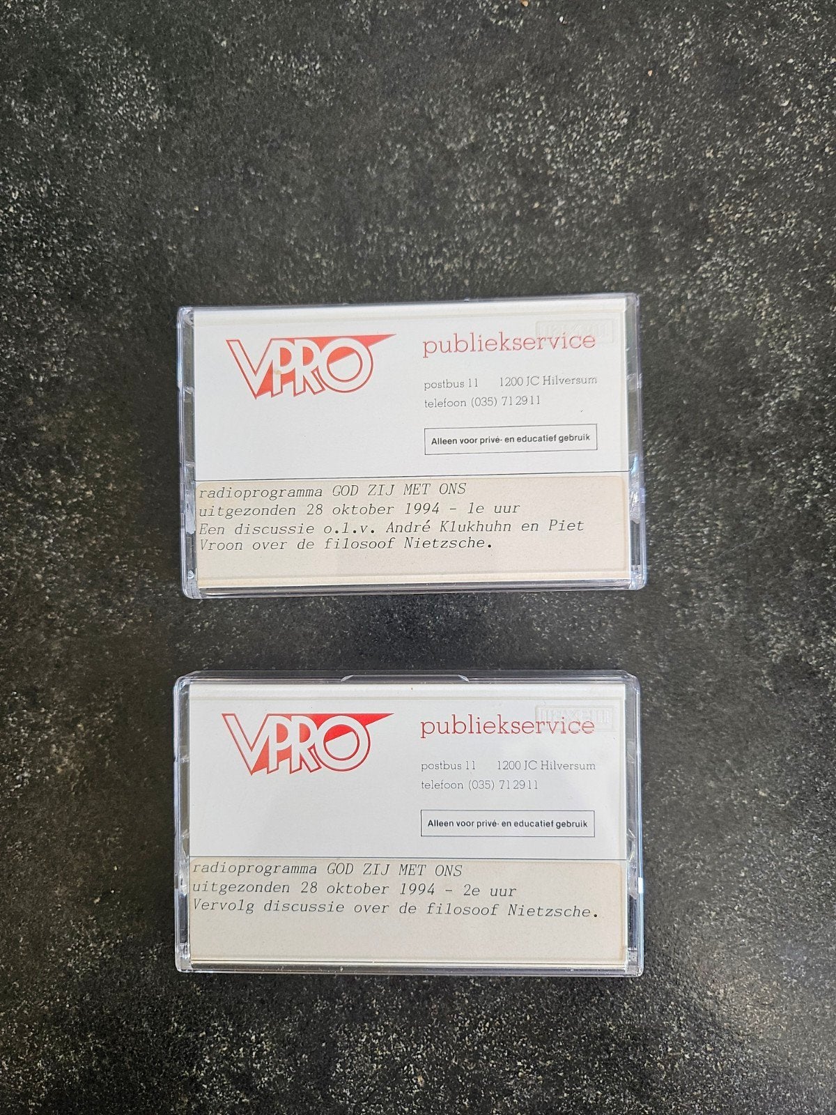 2 VPRO cassettebandjes over de filosoof Nietzsche, Ophalen of Verzenden, Zo goed als nieuw, Overige genres, 2 t/m 25 bandjes