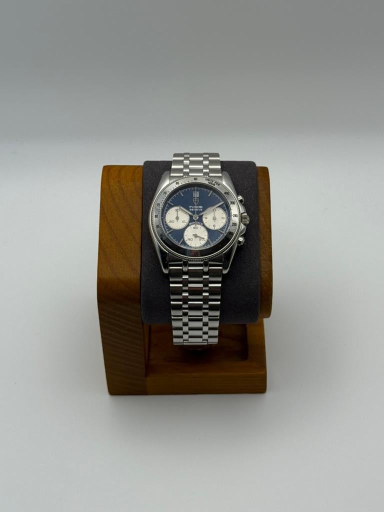 Tudor monarch chrono blauw/wit, Staal, Staal, Polshorloge, Zo goed als nieuw