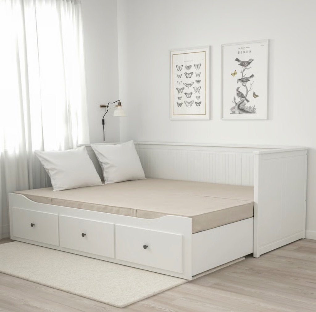 IKEA Hemnes Bedbank, Ophalen, Wit, Tweepersoons, 200 cm