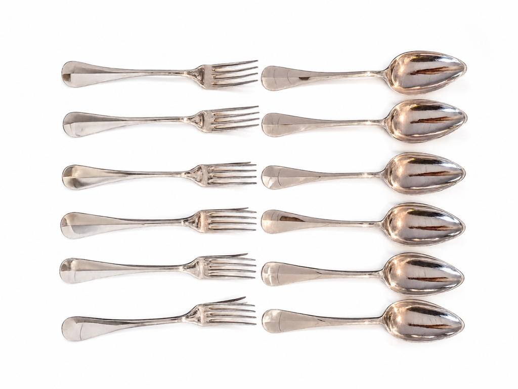 Christofle Baguette Bestekset - 6 Vorken en 6 Lepels, Antiek en Kunst, Antiek | Bestek, Ophalen of Verzenden