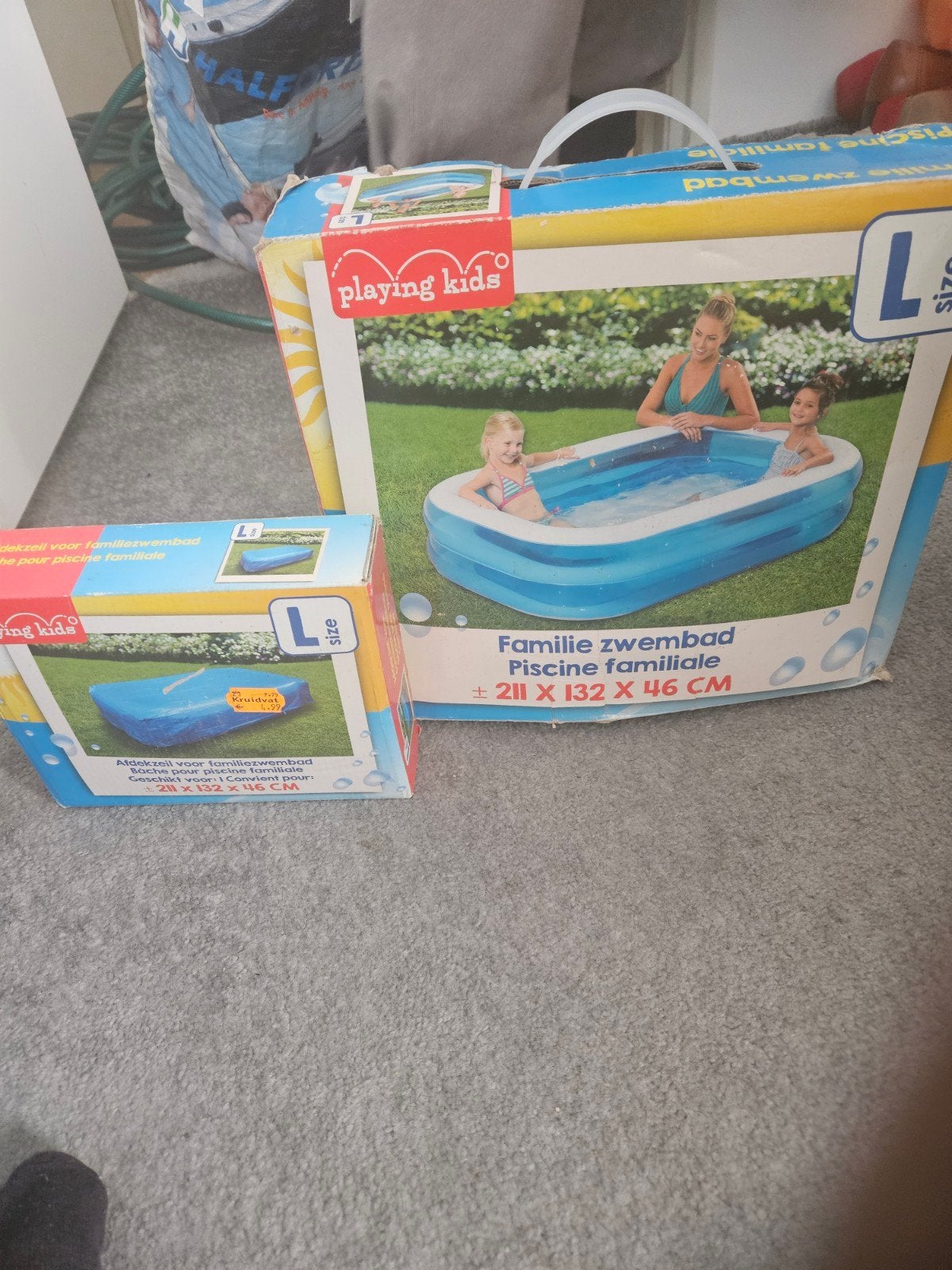 Familie zwembad met ongebruikt afdekzeil, Tuin en Terras, Ophalen of Verzenden, Zo goed als nieuw, Opzetzwembad, 200 tot 400 cm