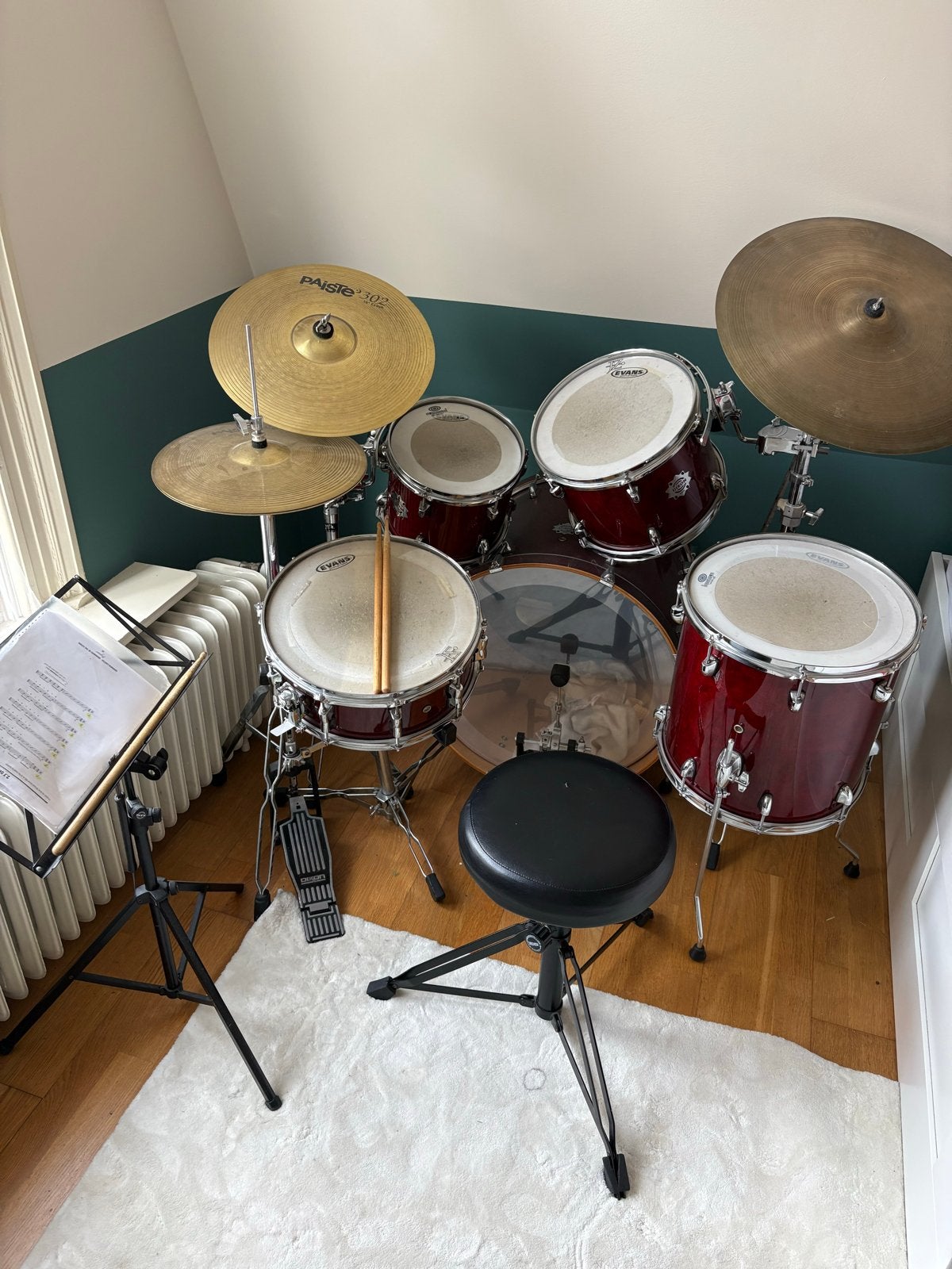 Dixon Demon Drumstel - Compleet met bekkens en kruk, Muziek en Instrumenten, Ophalen, Gebruikt, Overige merken