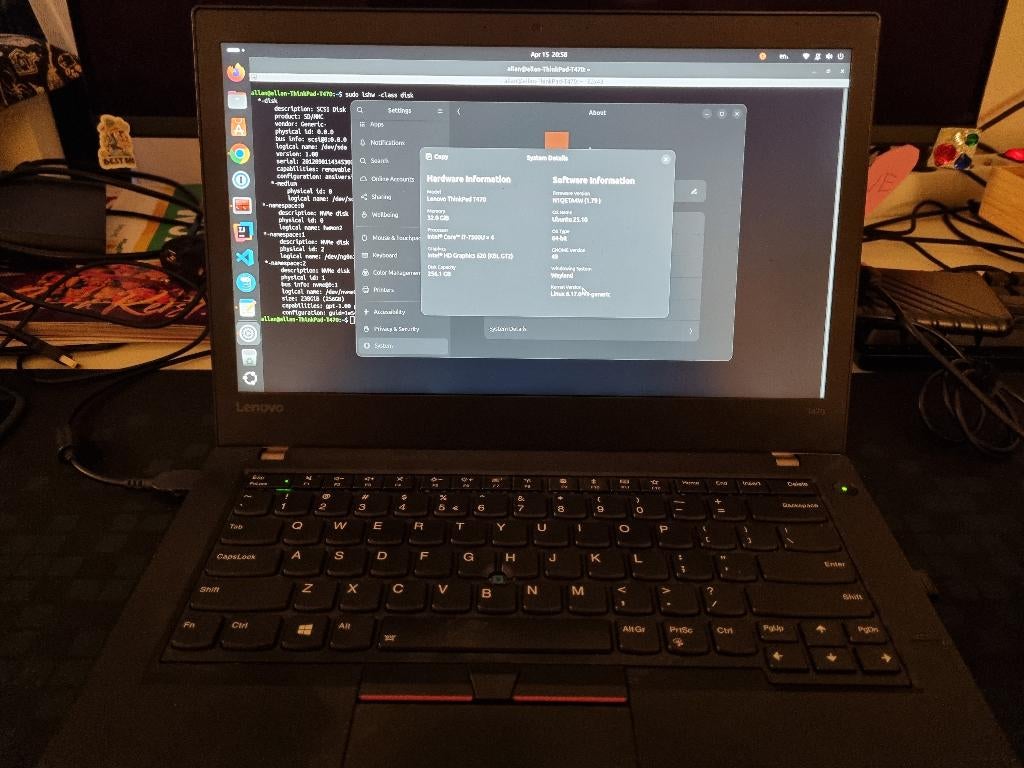 Oud thinkpad laptop, 2 tot 3 Ghz, Ophalen of Verzenden, Gebruikt, 256 GB