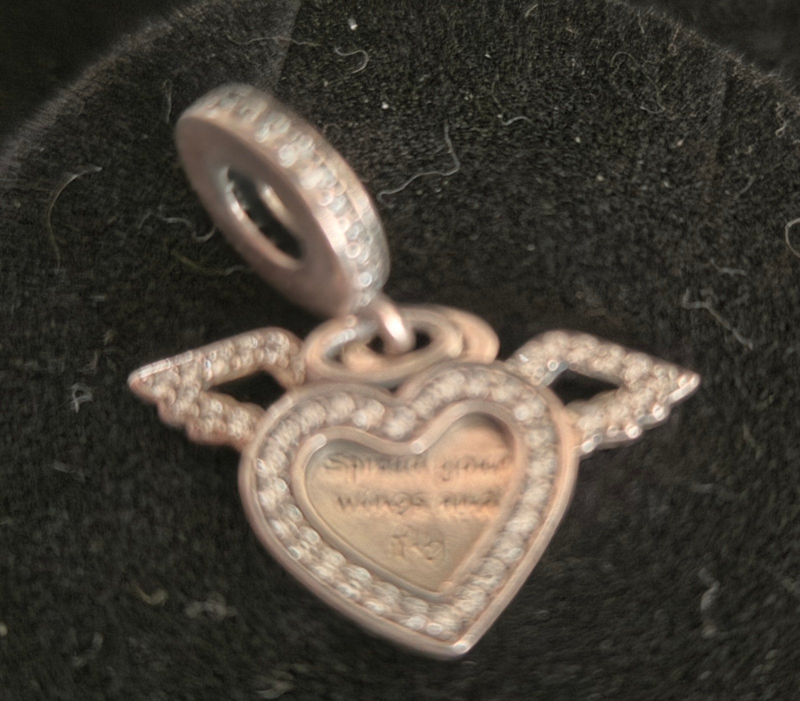 Pandora Bedel Hart met Vleugels en Strass, Sieraden, Tassen en Uiterlijk, Bedels, Ophalen of Verzenden