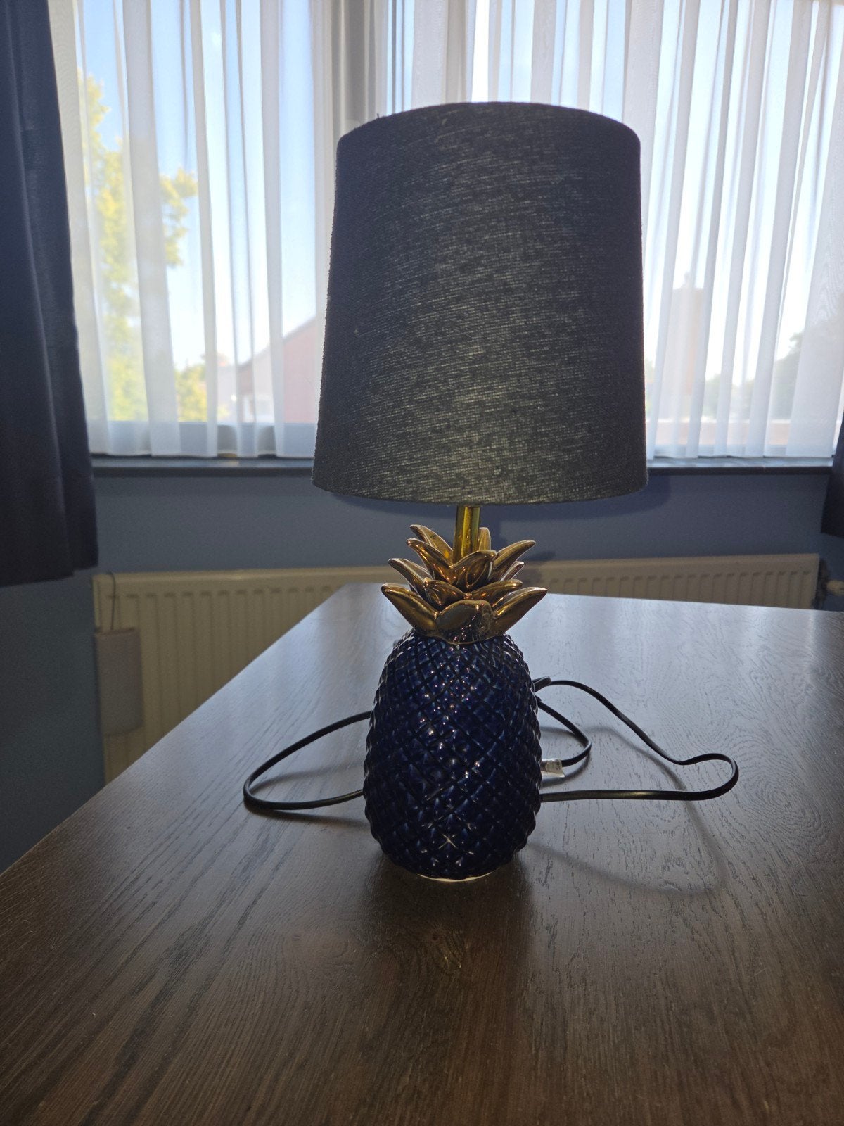 Ananas tafellamp met kap, 37cm hoog, Huis en Inrichting, Ophalen of Verzenden, Gebruikt, Sfeerlamp, Met kap