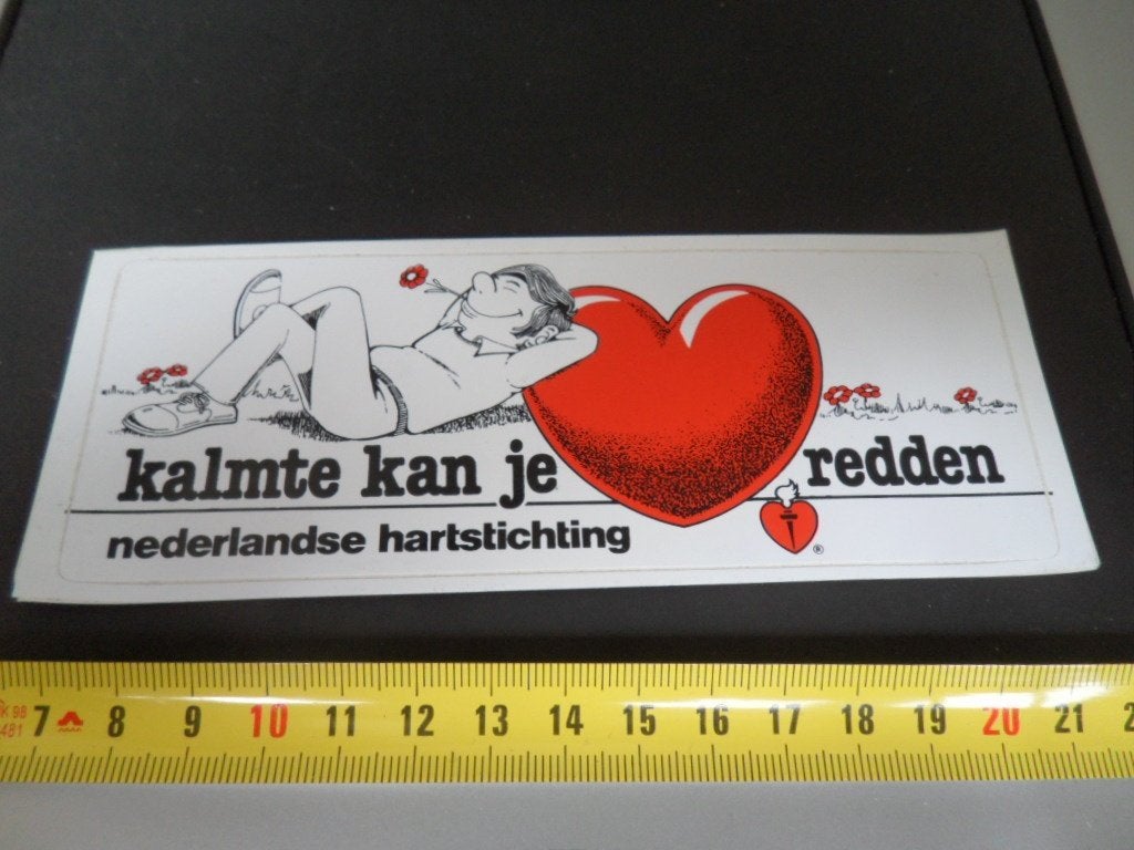 sticker Nederlandse Hartstichting Kalmte kan je redden *, Verzamelen, Ophalen, Zo goed als nieuw