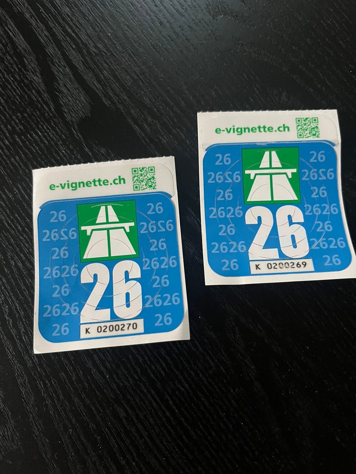 2x vignet CH., Tickets en Kaartjes, Autovignetten, Twee personen