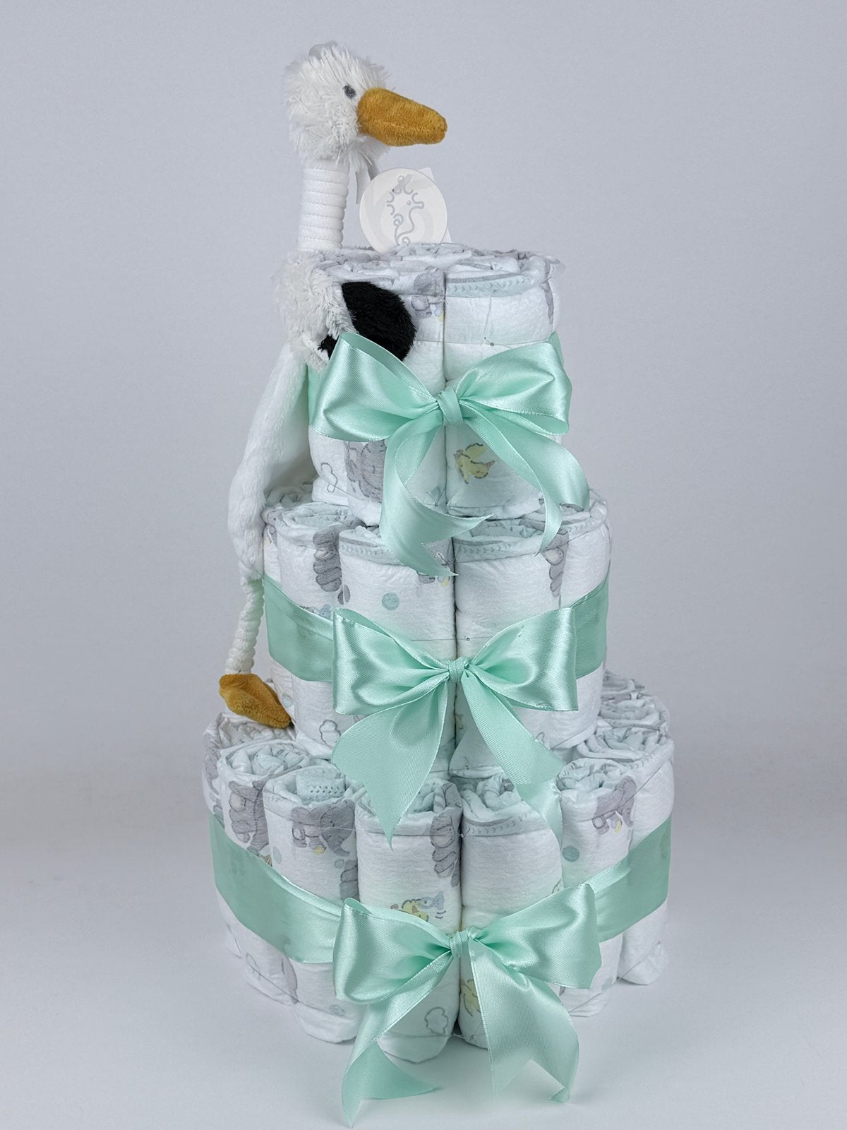 Luiertaart jongen meisje happy horse tut stork sky groen, Kinderen en Baby's, Ophalen of Verzenden, Nieuw, Kraamcadeau