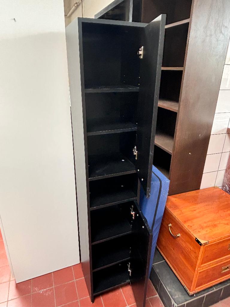Kolomkast Hoogglans Zwart Smal Kastje, Ophalen, Gebruikt