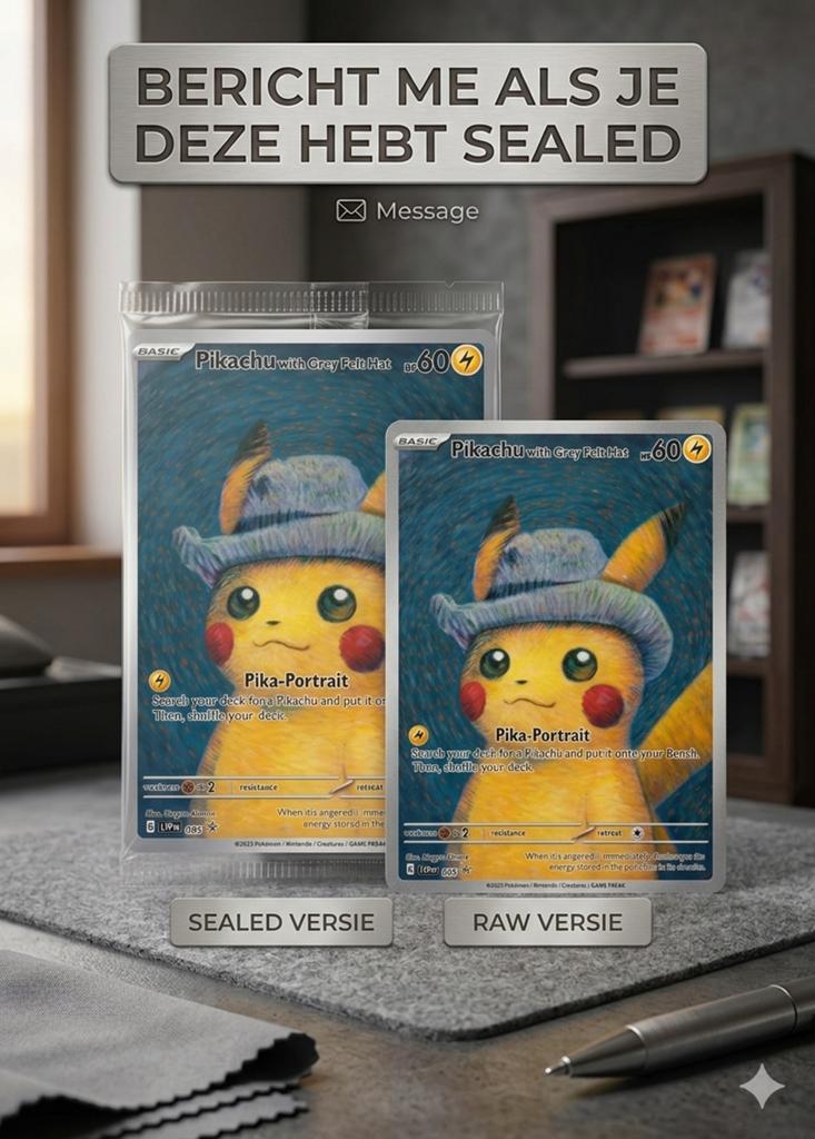 GEZOCHT: Pikachu with Grey Felt Hat (Sealed & Raw), Eén persoon, Ticket of Toegangskaart