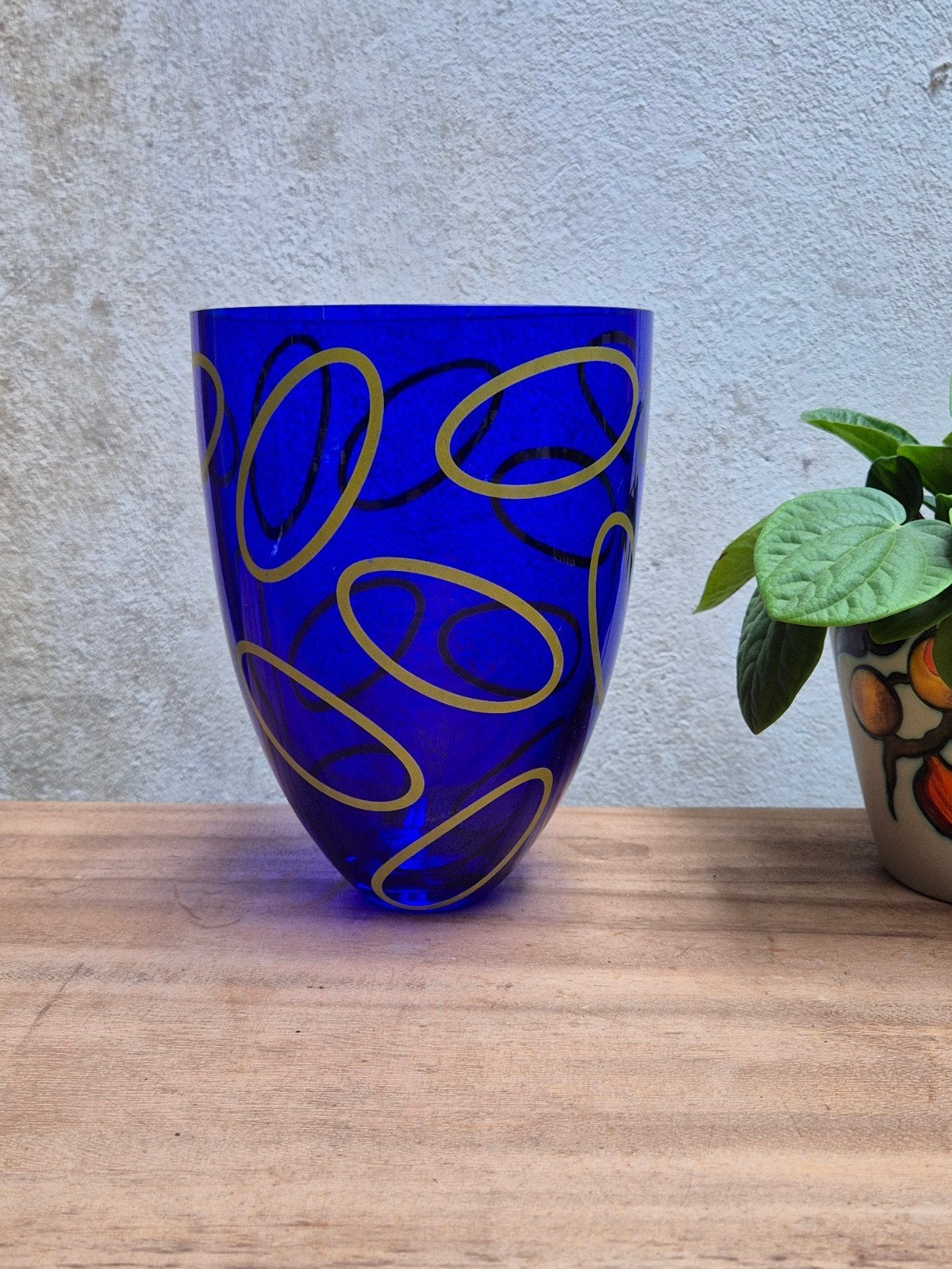 Olaf Stevens Kobaltblauwe Glazen Design Vaas, Antiek en Kunst, Ophalen of Verzenden