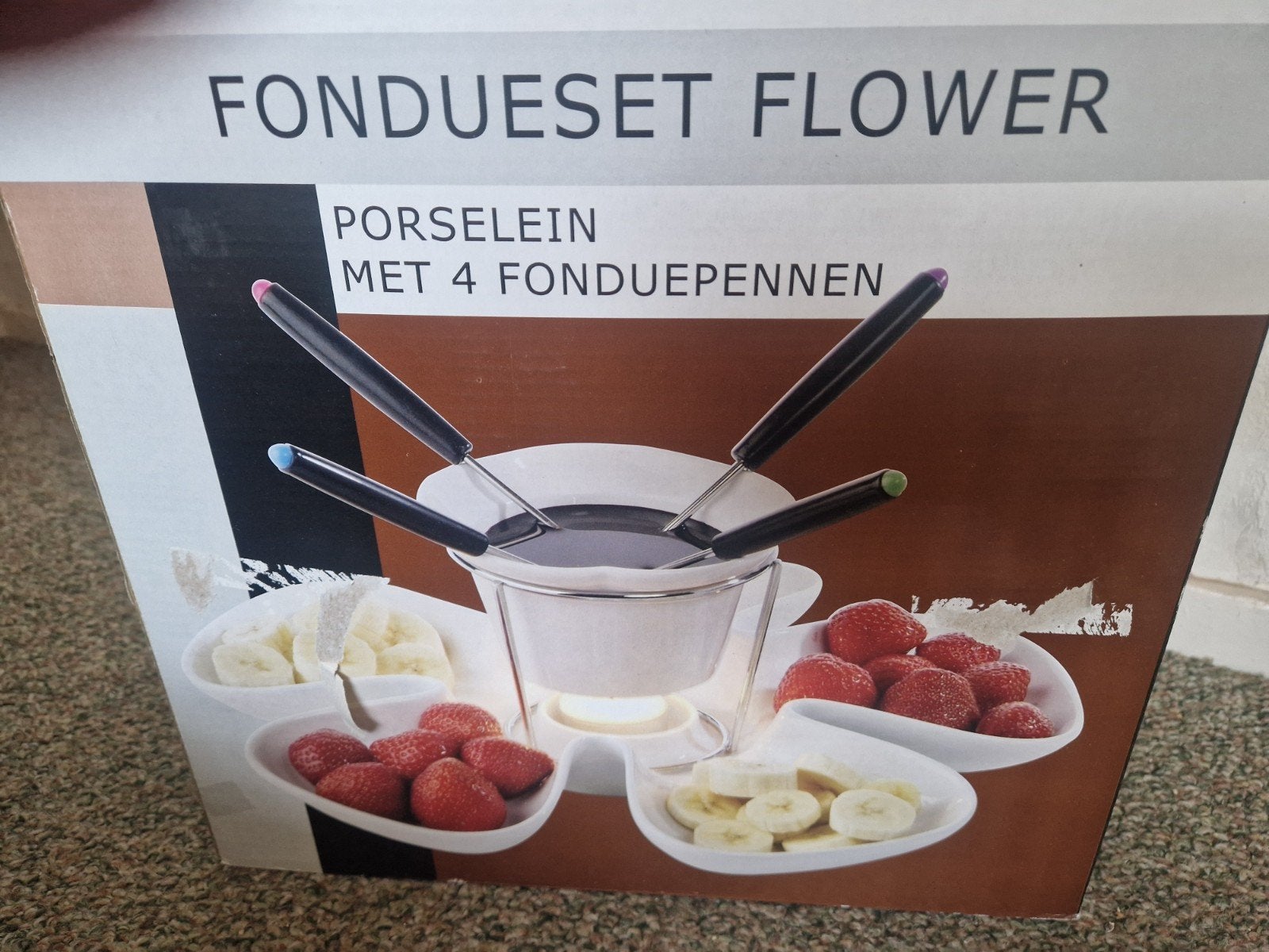 Nieuwe chocolade fondueset mag weg voor weinig, Witgoed en Apparatuur, Fonduesets, Ophalen, Nieuw, Waxinelicht, Fondueset
