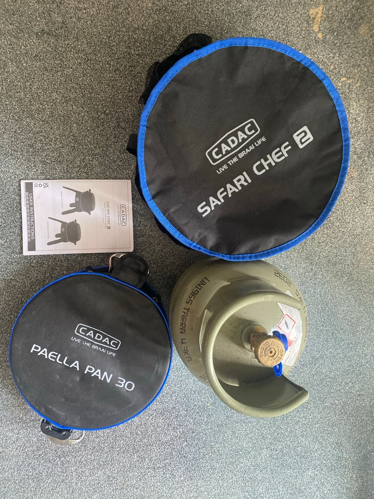 Cadac Safari Chef 2 met Paella Pan 30 en gasfles, Ophalen of Verzenden, Gebruikt