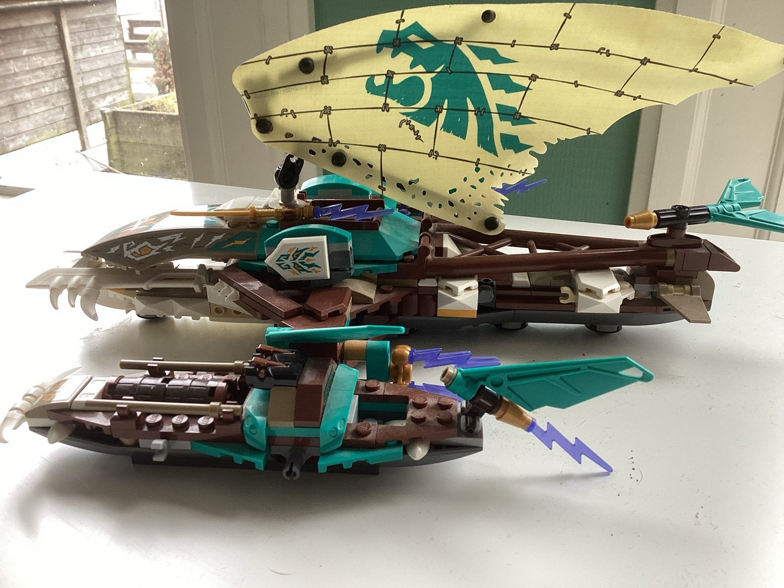 LEGO Ninjago 71748 Catamaran Zeeslag met handleiding, Ophalen of Verzenden, Zo goed als nieuw, Overige merken