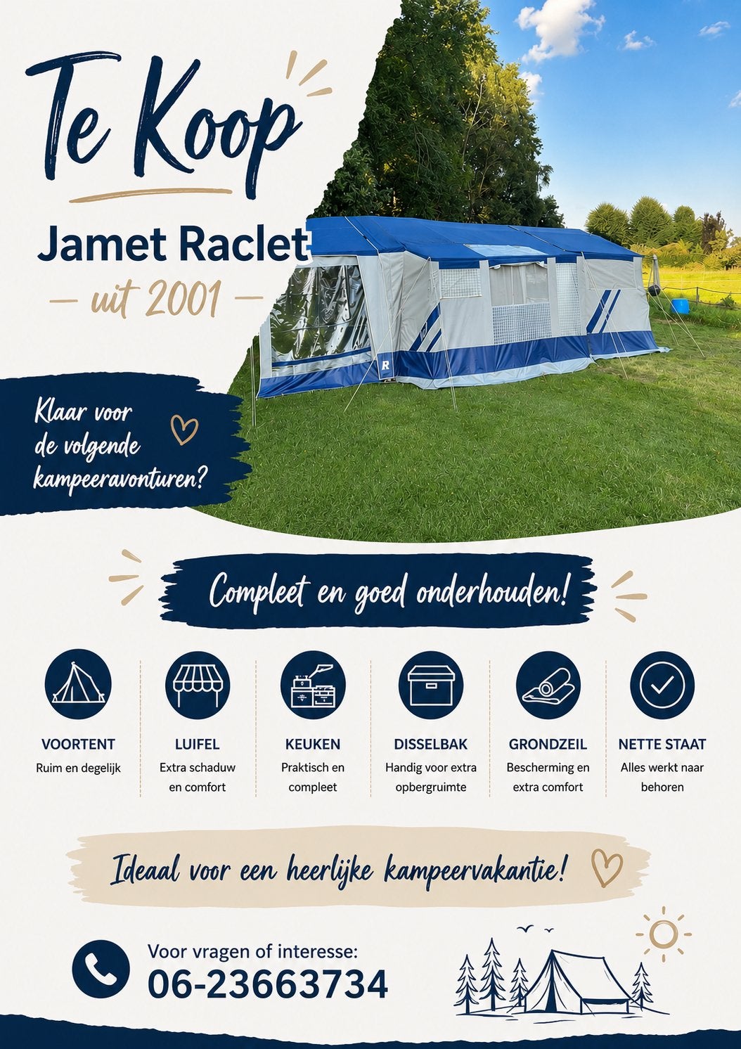 Jamet Raclette vouwwagen - Ideaal voor gezinnen, Ophalen, Overige kleuren, Raclet, Aanwezig