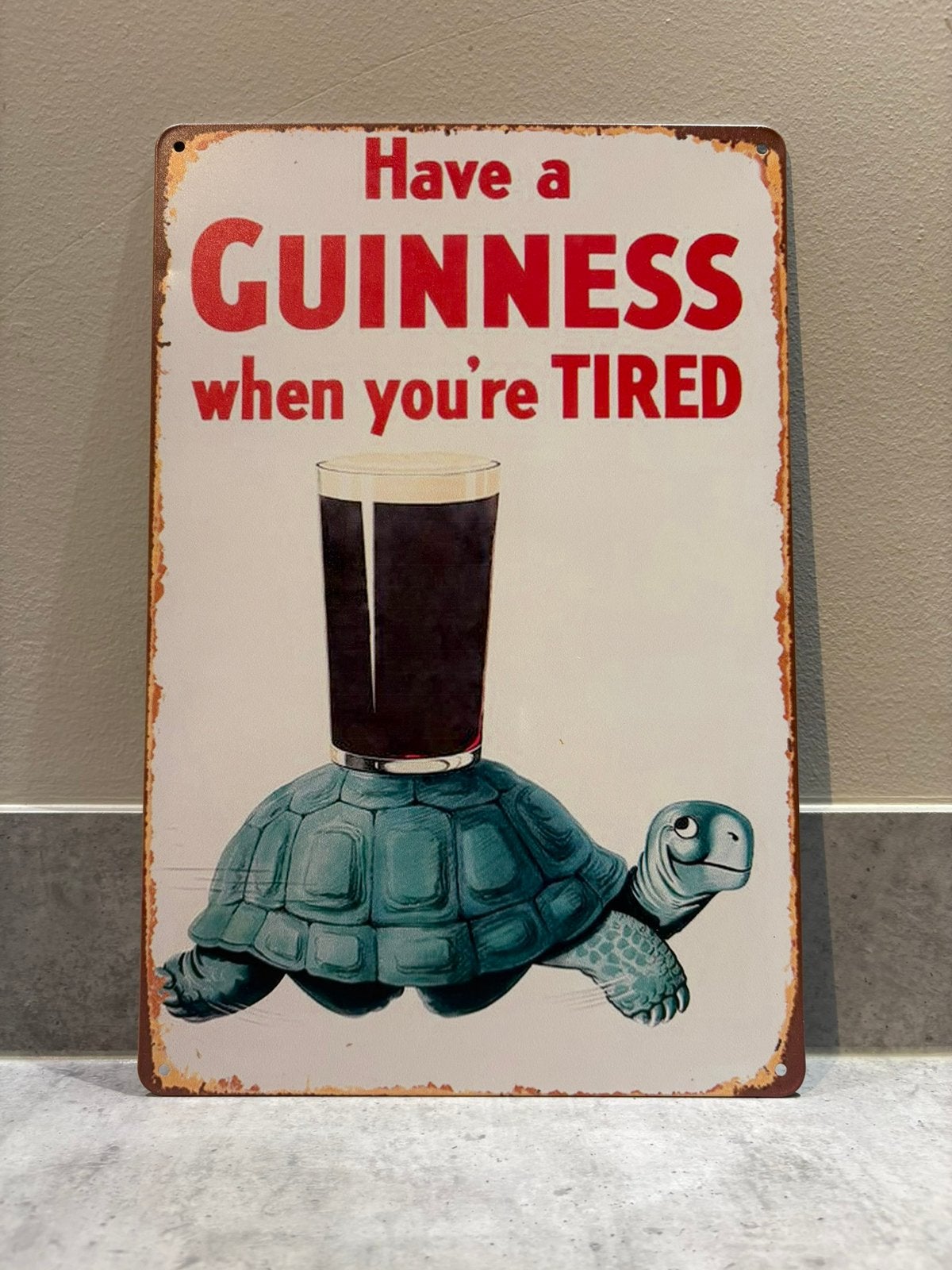 Mancave Bar Café Wanddecoratie metalen bordje Guinness bier, Ophalen of Verzenden, Zo goed als nieuw, Reclamebord, Plaat of Schild