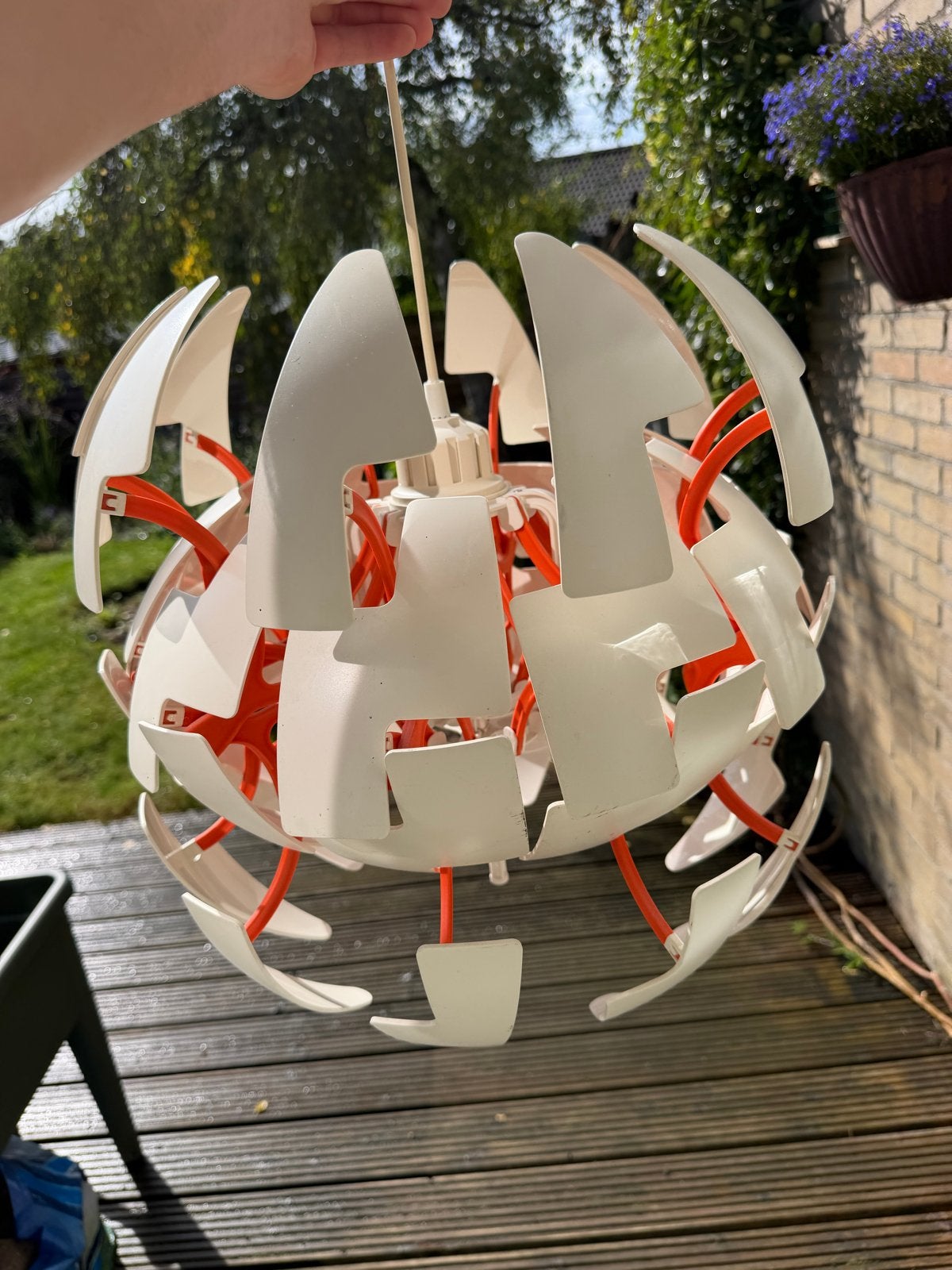 Ikea PS 2014 Pendant lamp - Wit met Oranje Accent, Ophalen, Gebruikt, Kunststof, E27 (groot)