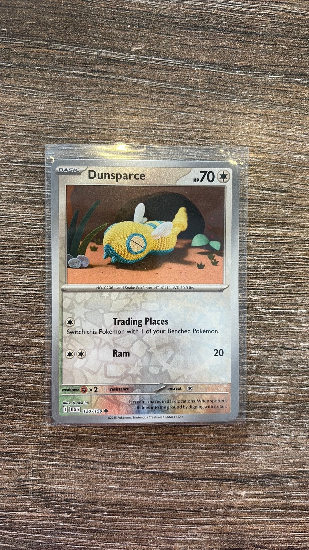 JTG Dunsparce 120/159 Reverse holo, Ophalen of Verzenden, Zo goed als nieuw